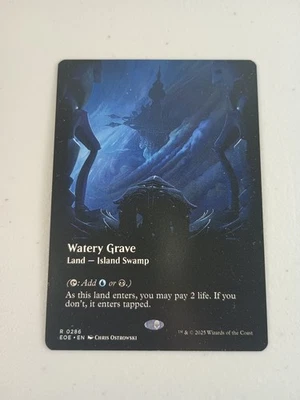 MTG Watery Grave (Borderless) Edge of Eternities Dual Land Regular 286 NM - Image 1 of 2