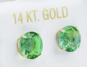 PENDIENTES DE FLUORITA VERDE NATURAL 4,24 CTW ORO AMARILLO 14K **Evaluación gratuita - Imagen 1 de 4