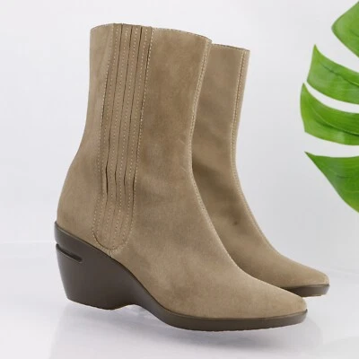 Bota Chelsea Air Cole Haan para mujer talla 8,5 gamuza tostada tacón de cuña botín Foto 1 de 4