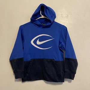 Nike Kids Blue and Black Hoodie Dri Fit Boys Medium Shirt Sweatshirt Pullover - Picture 1 of 9