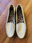 N E W Marc Fisher 9 M Gold Outstiched Pebbled Leather Flats Loafers penguin