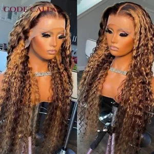 Peluca de encaje rizado frontal cabello humano ombre peluca de encaje transparente brasileña - Imagen 1 de 11