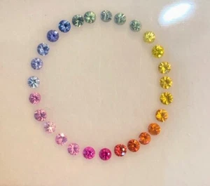 Zafiro arco iris 100 % natural de 2,7 mm zafiro de color elegante - Imagen 1 de 3