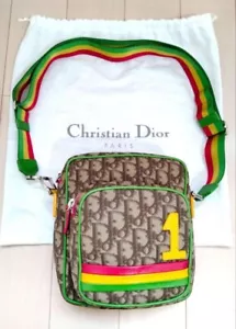 Christian Dior Trotter Rasta Shoulder Crossbody Bag Vintage multi-color 202412M - Picture 1 of 16