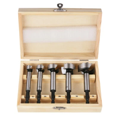 Forstnerbohrer Set 5-teilig Bohrsatz Holzbohrer Scharnierbohrer 15mm - 35 mm  - Bild 1 von 4