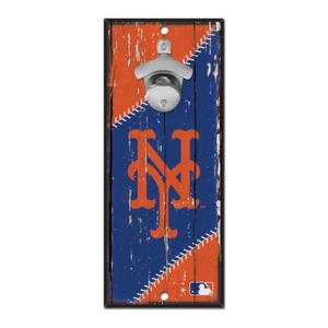 New York Mets Distressed Bottle Opener Wall Sign 5"X11" Hardboard - Picture 1 of 1
