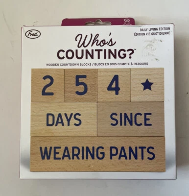 ¿Quién cuenta? Bloques de cuenta regresiva de madera mordaza regalo Blockhead Fred NUEVO Foto 1 de 4
