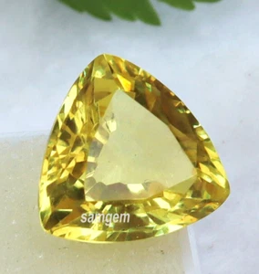 Piedra preciosa suelta zafiro amarillo corte trillón 10 quilates mejor oferta - Imagen 1 de 10