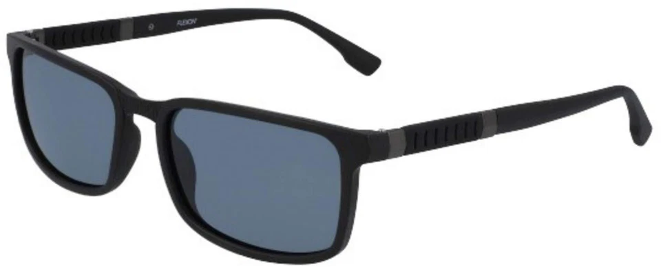 FLEXON SUNS-FS-5035P 001 Rectangle Sunglasses Black Polarized Gray