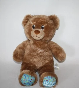 Build A Bear Plush Happy Birthday Teddy Bear Tan Light Brown 15" Stuffed Animal - Picture 1 of 6