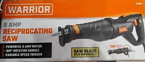 Sierra recíproca WARRIOR 6 amperios mango giratorio velocidad variable nueva en caja - Imagen 1 de 9