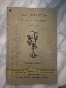 rare 1953 PERRY OKLAHOMA yellow pages southwestern bell telephone directory - Picture 1 of 8