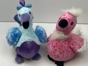 Lot of 2 Ganz Webkinz Cherry Blossom Pink Flamingo & Blufadoodle Bird No Code - Picture 1 of 3