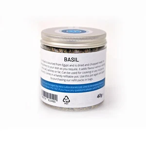 Chopped Dried Basil 40g - Selected for the Best Quality in a Refillable Pot. - Picture 1 of 5
