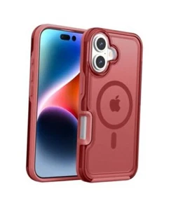Strong Magnetic for Case, Compatible with MagSafe, 360° Military iPhone 16 Red - Picture 1 of 7