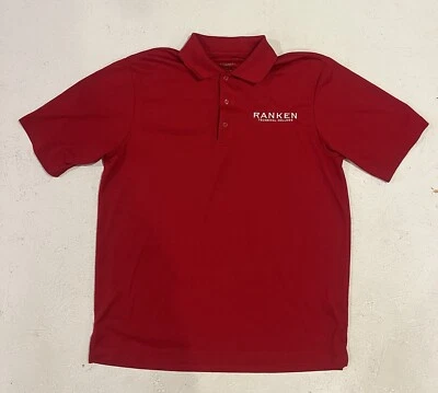 Polo Ranken Technical College Rojo Para Hombre Talla Mediana Manga Corta Atlético Foto 1 de 4