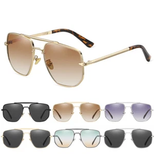 Classic Square Sunglasses Women Men 80s Fashion Metal Frame Glasses Shades Gafas - Picture 1 of 18