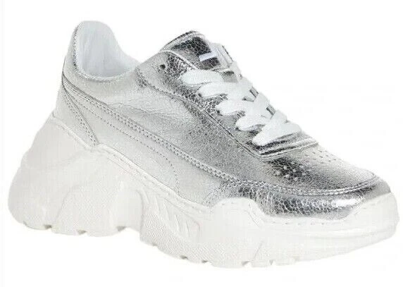 Nuevas Zapatillas de Cuero Joshua Sanders Zenith Clásicas Donna Space Plateadas para Mujer Foto 1 de 4