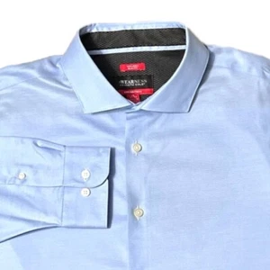Kenneth Cole 18 32/33 Blue Dress Shirt Slim Fit Non Iron Office Career Event NWT - Picture 1 of 11
