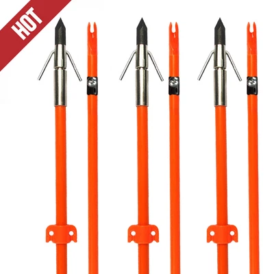 Free shipping 3Pcs 32" Bow fishing Arrow hunting Fiberglass shaft shooting fish - Image 1 of 4
