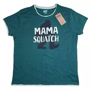 NEW Lazy One Women's PJ Tee Shirt "Mama Squatch" Green Bigfoot Size M Pajama NWT - Picture 1 of 7