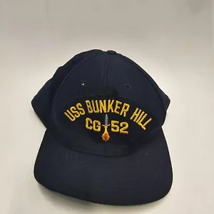 USS Bunker Hill CG 52 Adult Baseball Hat Cap New Era Blue Medium Large USA K1a - Picture 1 of 6