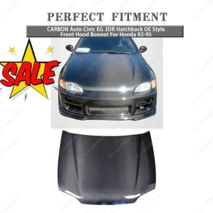 CARBON Auto Civic EG 3DR Hatchback OE Style Front Hood Bonnet For Honda 92-95 - Picture 1 of 22