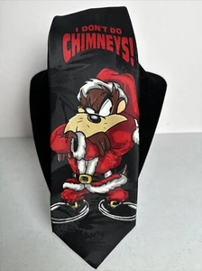 Corbata de colección 1997 Warner Bros Looney Tunes Taz Santa "I Don’t Do Chimneys" - Imagen 1 de 3