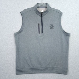 Johnnie O Golf Vest Mens Large Gray Performance Waldorf Astoria Logo Stretch - Picture 1 of 9