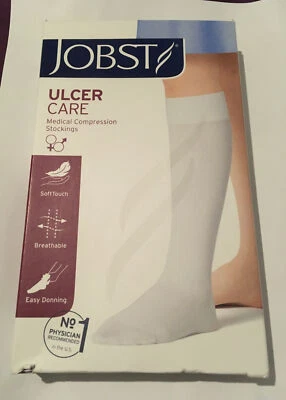Jobst Ulcercare Medical  Stockings 3 Compression Liners CT, White, AD-knee - Image 1 of 3