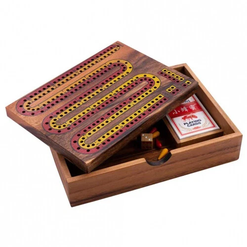 Cribbage Set - Acacia Wood - 22 X 17 Cm - Image 1 of 1