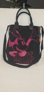 Global Design DISNEY World MINNIE MOUSE LONG HANDLED TOTE BAG ZIPPERED Messenger - Picture 1 of 8