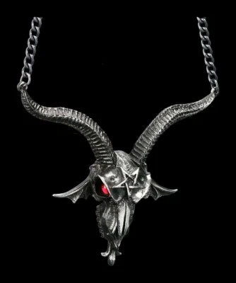 Alchemy Halskette Baphomet Schädel - Baphometica | Fantasy Gothic Schmuck - Bild 1 von 4