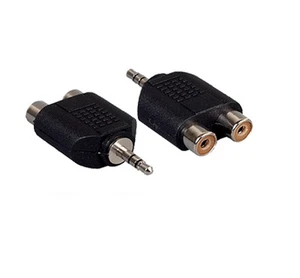 Adattatore connettore 2 RCA F jack 3,5 M audio video cavo presa tv pc stereo - Bild 1 von 1