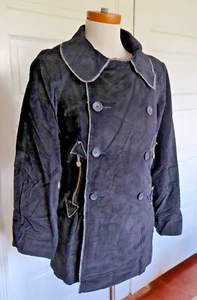 EMILY THE STRANGE super rare black velour pea coat XS 2006 SAMPLE vintage NWT - Picture 1 of 15