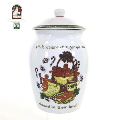 Баночка для печенья Portmeirion Studio CHRISTMAS STORY 10,5 дюйма пряники Susan Winget как новая в коробке - Изображение 1 из 4