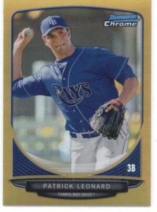 2013 Bowman Chrome Prospects Gold Refractor #BCP202 Patrick Leonard Rays /50