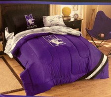 Northwestern Wildcats Twin Size Bedding Set 7 Piece NCAA Comforter WILDCATS NEW