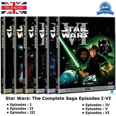 STAR WARS The Complete Saga 1-VI Episodes I, II, III, IV, V, VI Sealed UK R2 DVD - Image 1 of 4