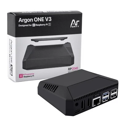 Argon ONE V3 Case for Raspberry Pi 5 with 30mm PWM Fan - Image 1 of 4
