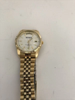 Reloj Hombre Benrus BNW748 President Día Dorado/Fecha 37mm Cuarzo, Funciona (Lote2334) Foto 1 de 4