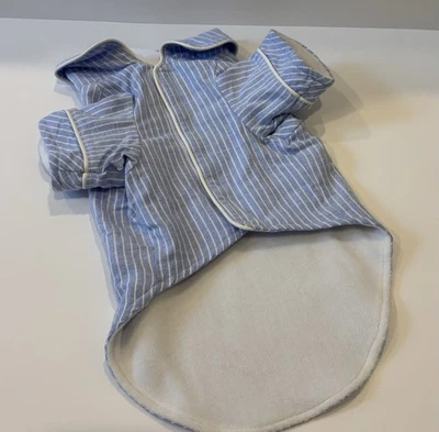 Gap Dog Blue White Striped Flannel Pajamas Fleece Lined Size XS NWT - Image 1 of 4