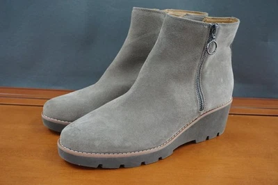 Botas Vionic Hazal para mujer talla 10 gris gamuza botines de cuña suela con cremallera lateral Foto 1 de 4