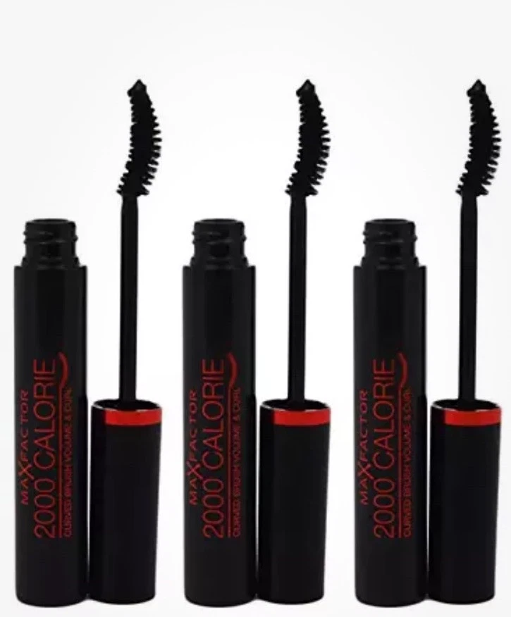 Max Factor 2000 Carlorie Mascara Curved Brush for Women, Black (3 Pack) - Image 1 of 1