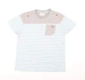Kangol Men's Medium Grey Blue Striped T-Shirt - Picture 1 of 12