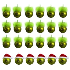 24Pcs 2.36in/6cm Christmas Grinchmas Tree Ornaments,Cute Plastic Grinchmas Ha... - Bild 1 von 6