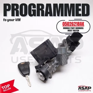 🍎 VIN PROGRAMMED PLUG & PLAY IGNITION SWITCH + IMMOBILIZER + KEY 05026218AK 🍎 - Picture 1 of 9