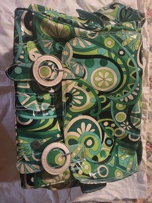 Mochila de pañales verde Kalencom laminada doble función bolsa de pañales F Foto 1 de 4