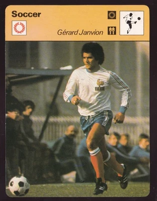 GERARD JANVION France Soccer Player Photo 1978 UK SPORTSCASTER CARD #28-11A - Image 1 of 2