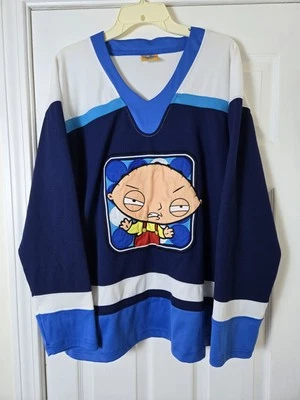 Camiseta deportiva de hockey Family Guy Stewie Griffin para hombre talla S/M azul TV dibujos animados divertida Foto 1 de 4